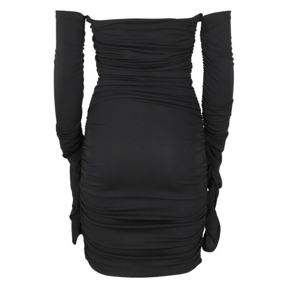 The Andamane Mini Dress With Off-Shoulder Design And Draped Sides - NWT - Picture 2 of 2